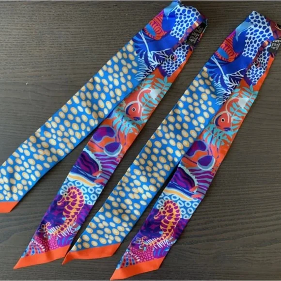 Hermes | Accessories | Hermes Twilly Under The Waves | Poshmark